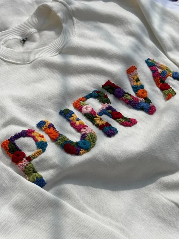 custom name embroidery sweatshirt
